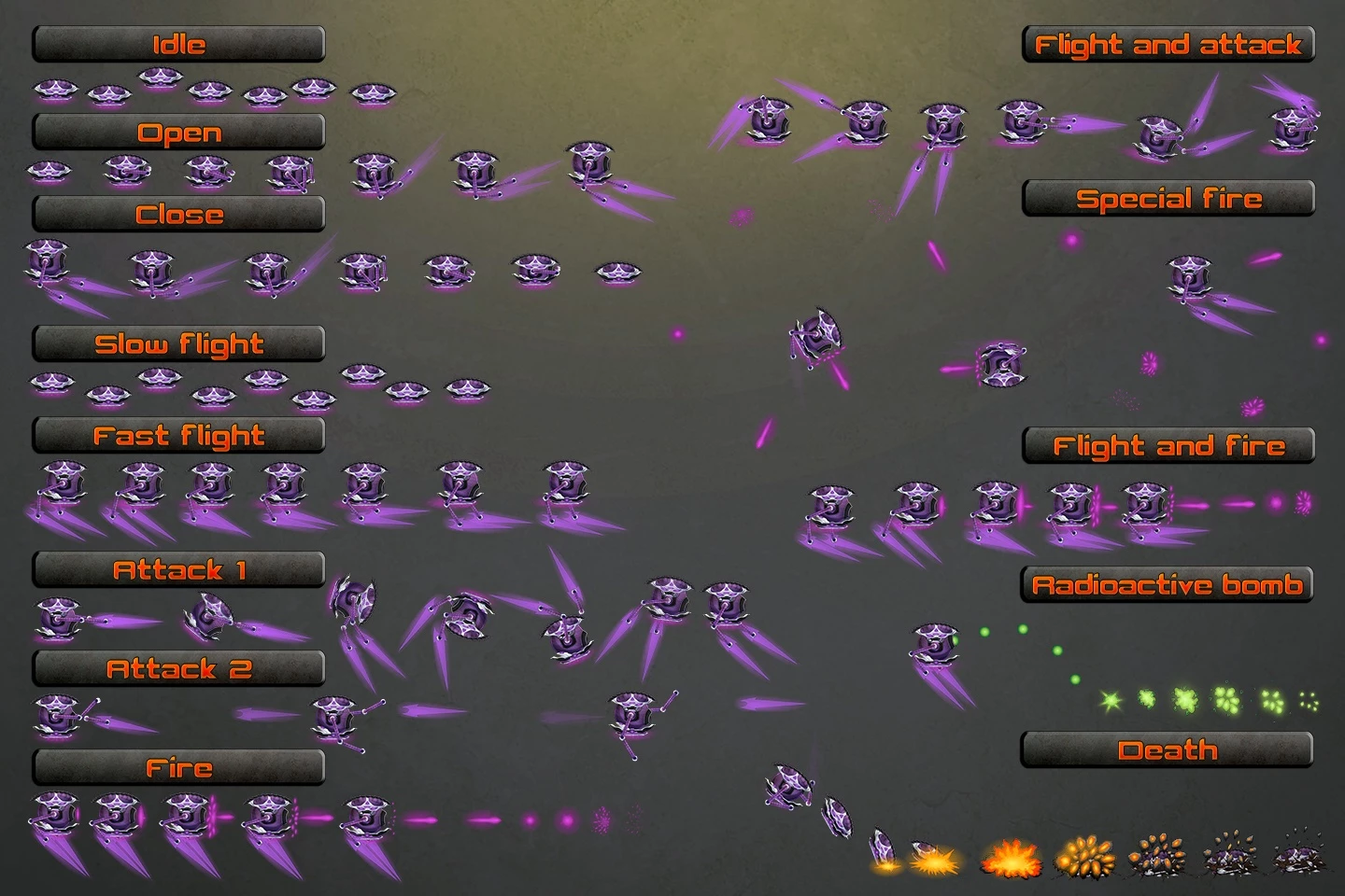 Flying Robot Character Sprites