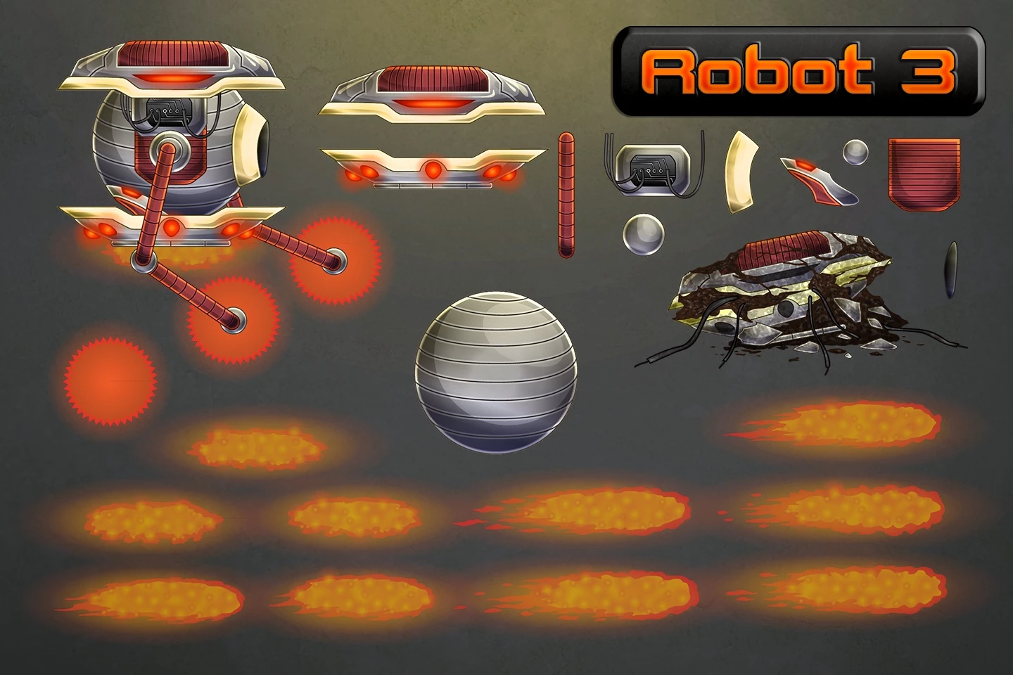 Flying Robot Character Sprites