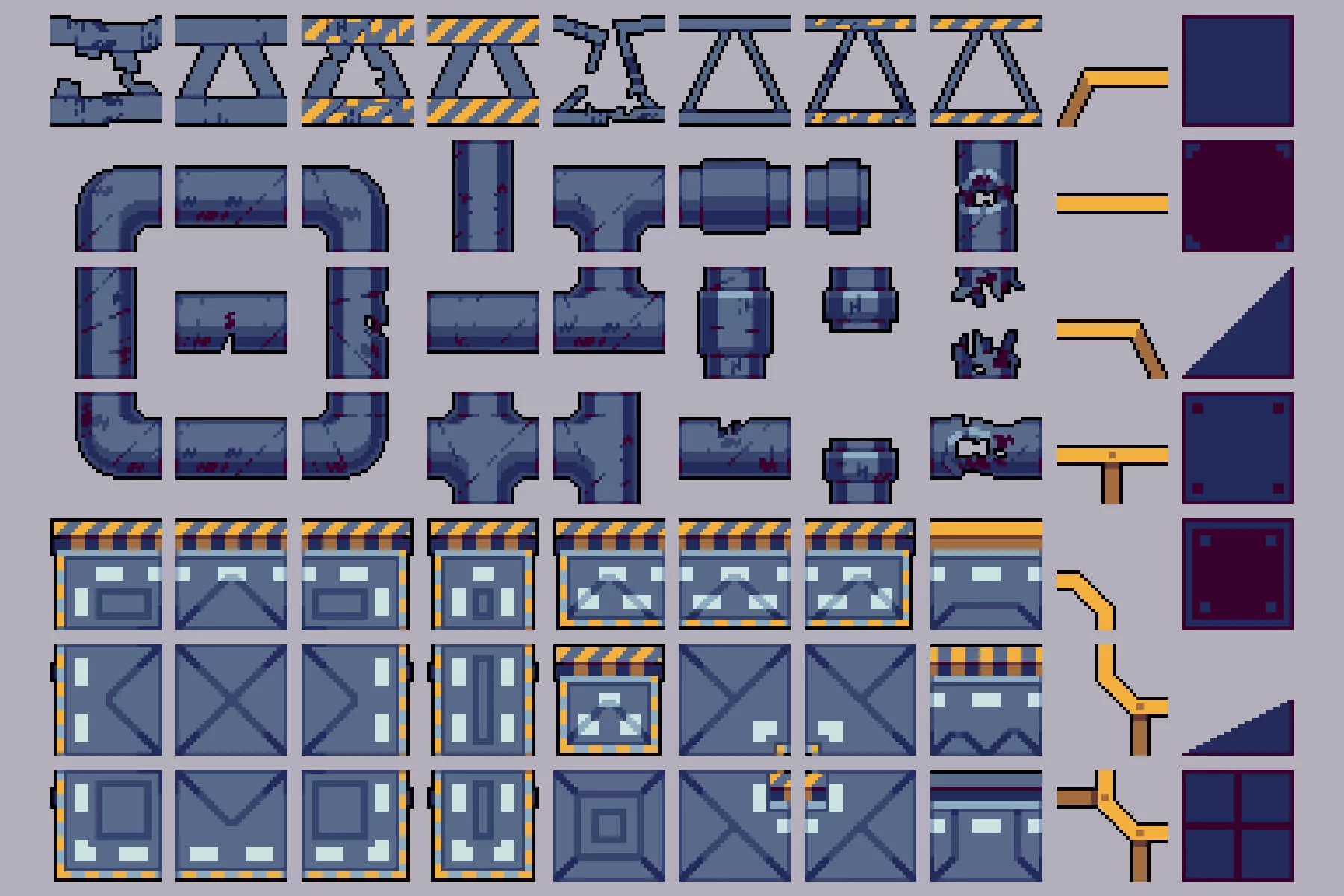 Factory Pixel Art 32×32 Tileset for Cyberpunk