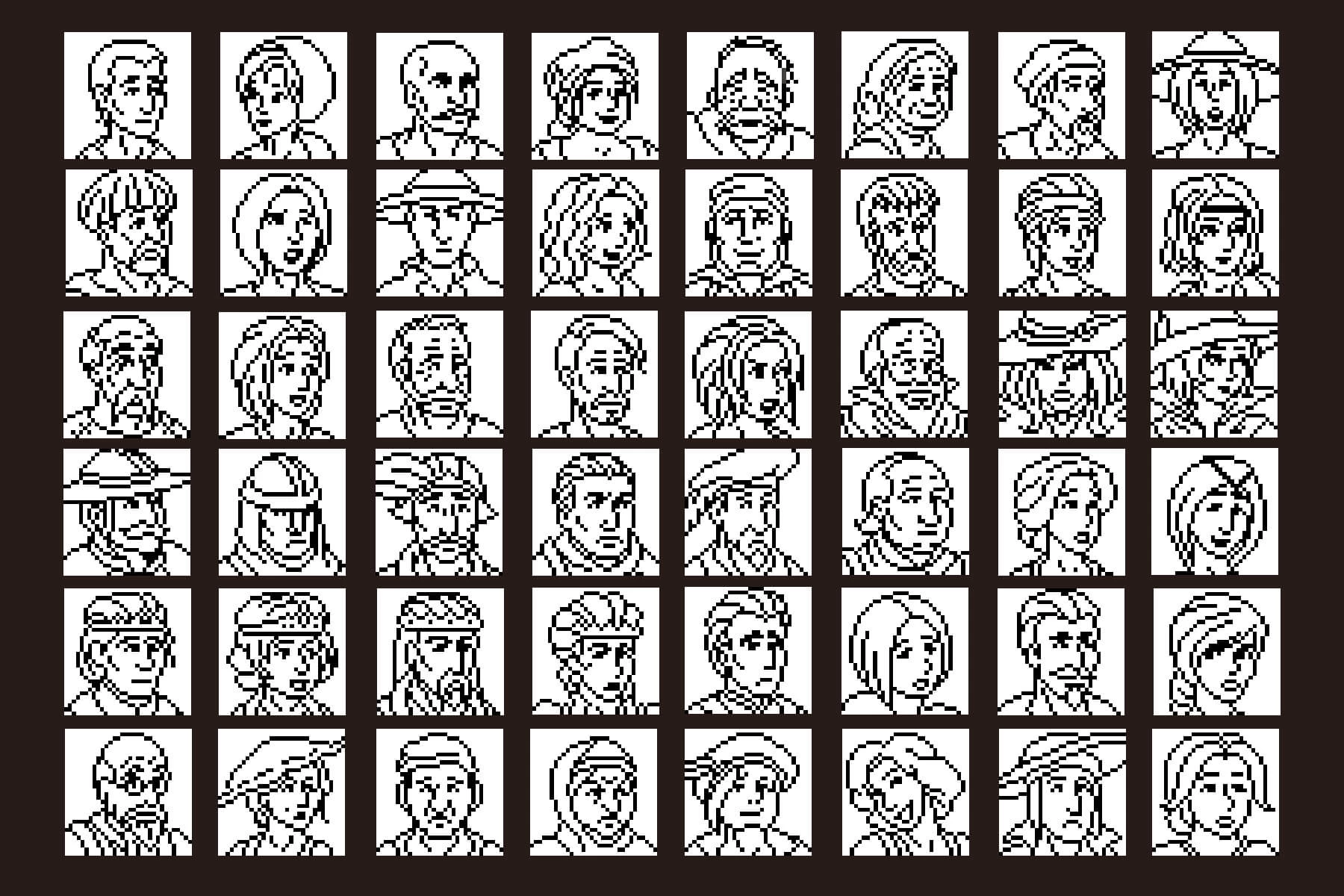 People in Medieval Avatar Icons Pixel Art