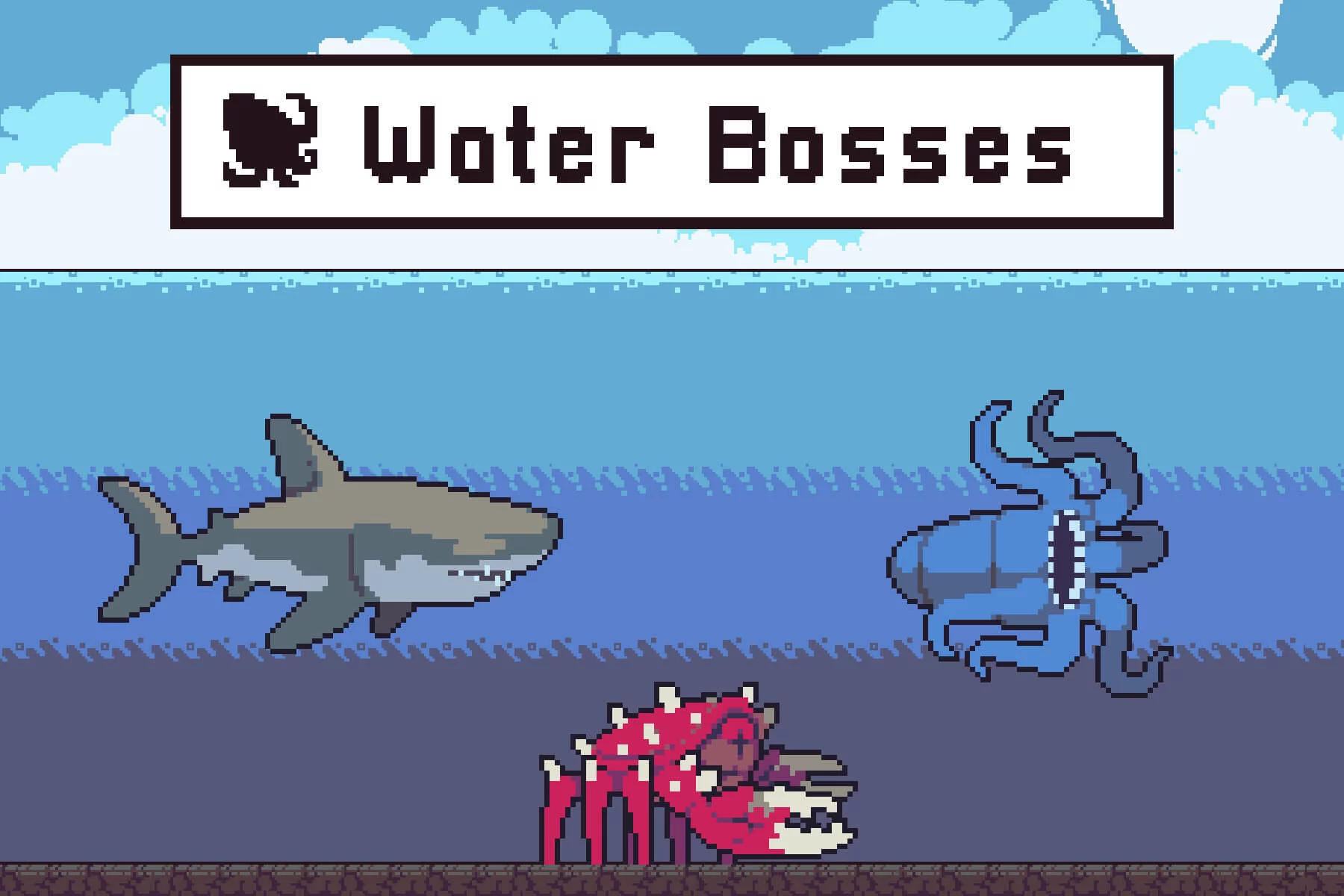 Water Monsters Pixel Art Sprite Sheet Pack