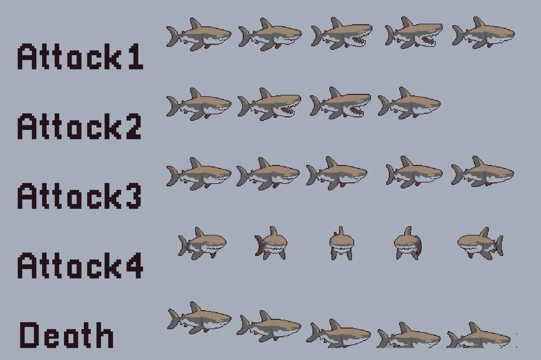 Water Monsters Pixel Art Sprite Sheet Pack