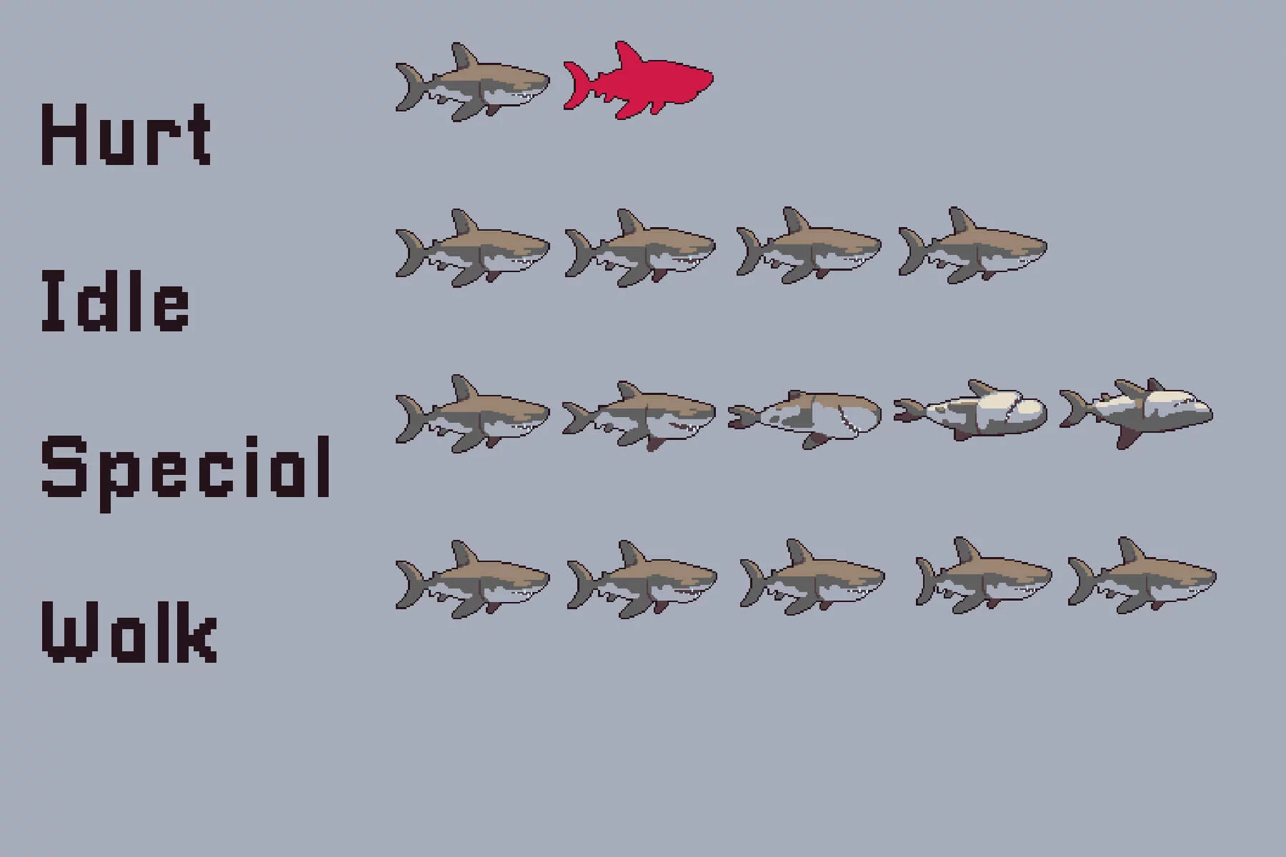 Water Monsters Pixel Art Sprite Sheet Pack