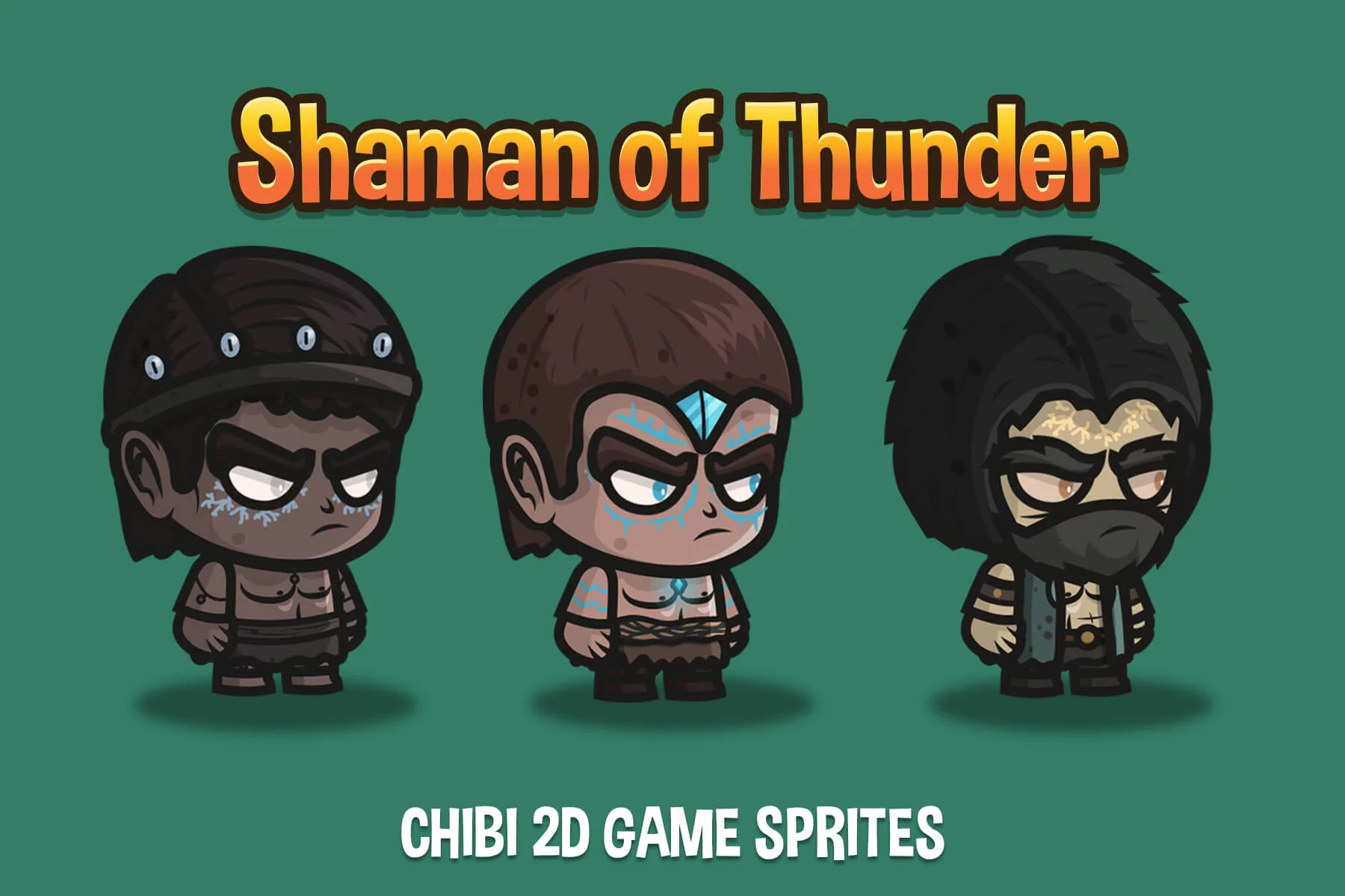 Chibi Shaman of Thunder Character Sprites