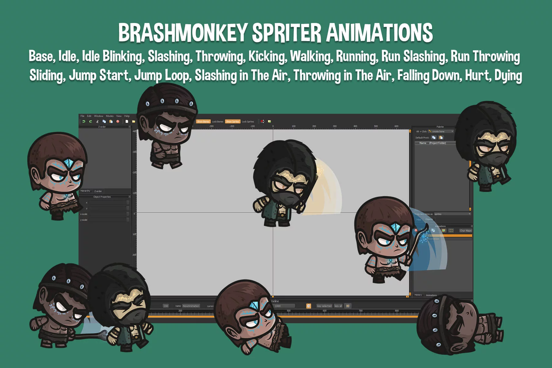 Chibi Shaman of Thunder Character Sprites