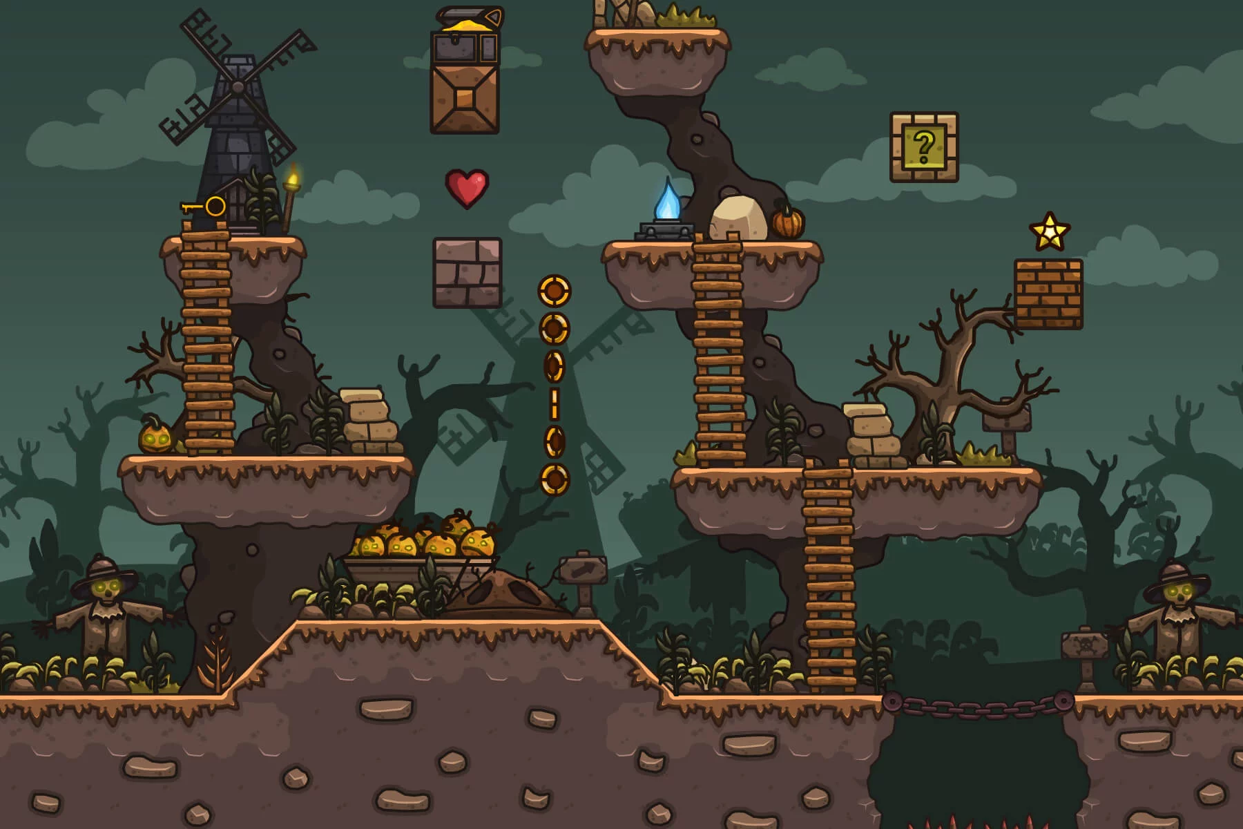 Cursed Farmlands 2D Platformer Tileset