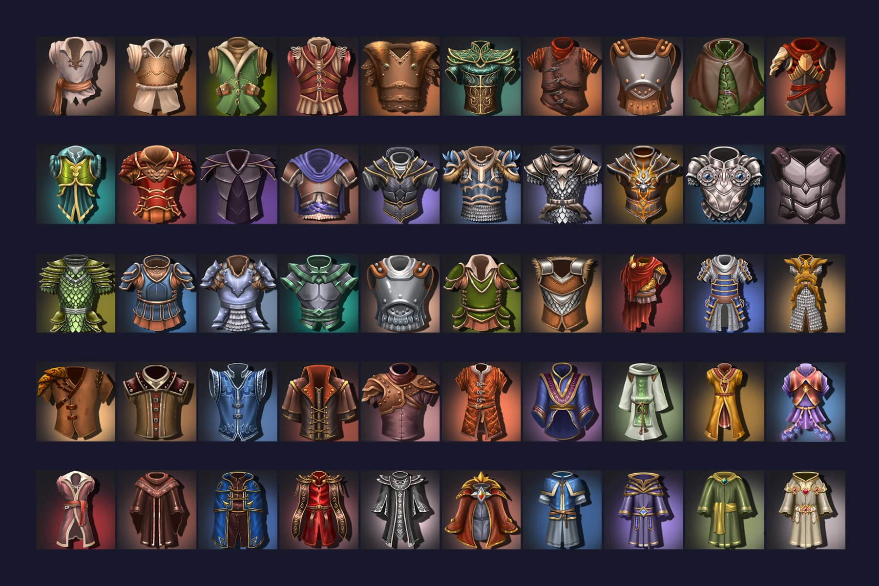 50 RPG Armor Icons