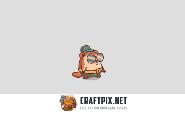 Funny Beaver Characters Game Sprites