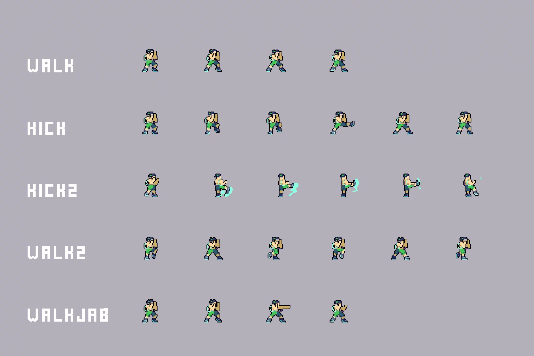 Cyberpunk Fighting Bosses Pixel Art Pack