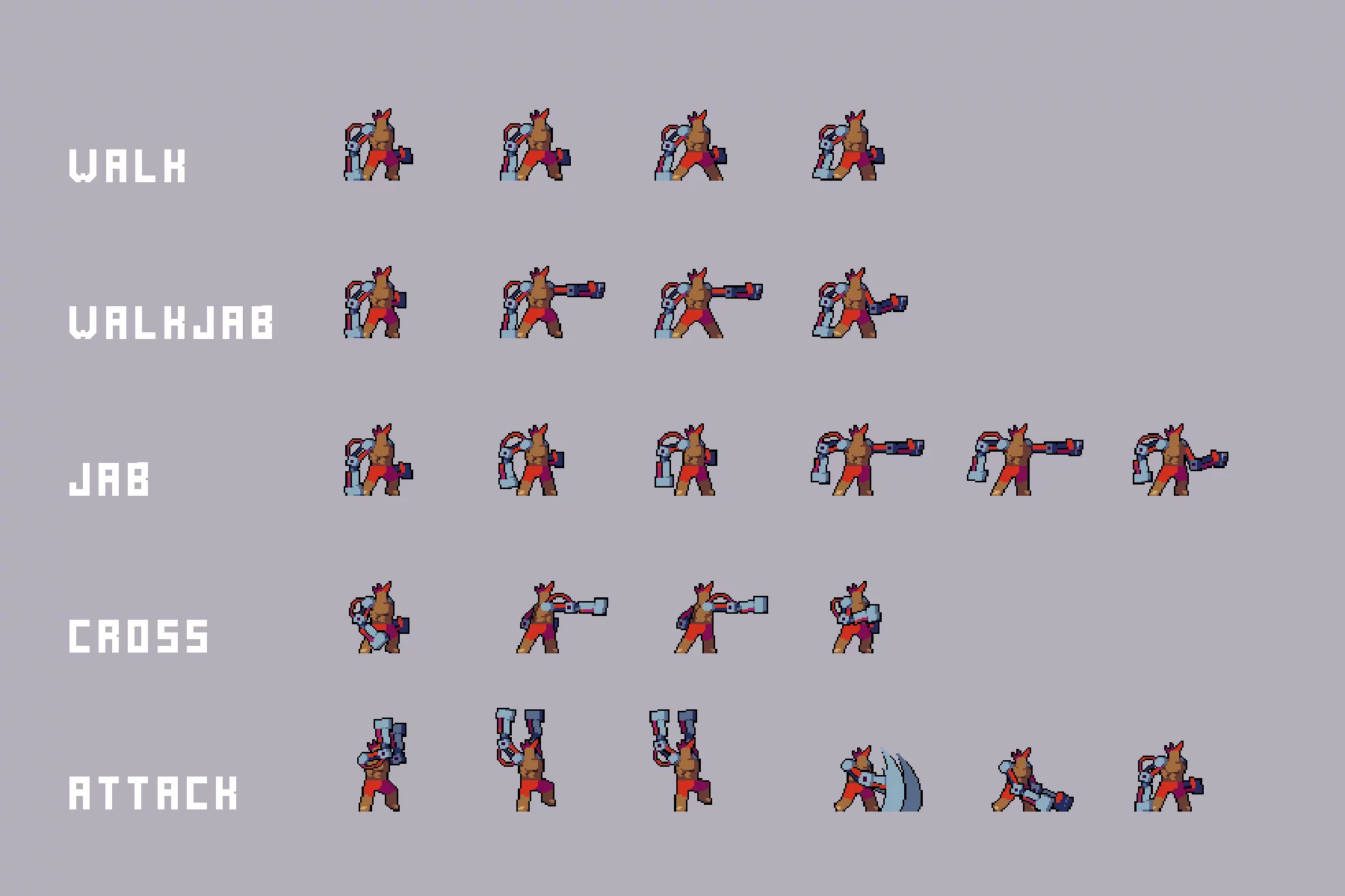 Cyberpunk Fighting Bosses Pixel Art Pack