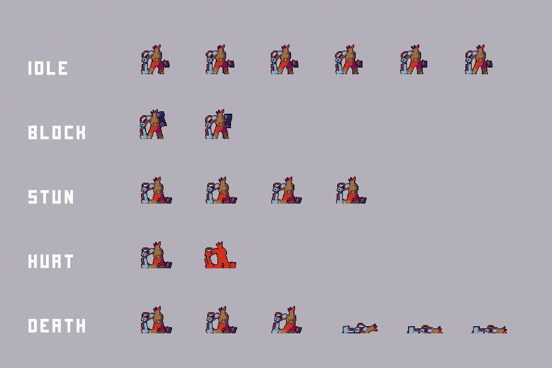 Cyberpunk Fighting Bosses Pixel Art Pack