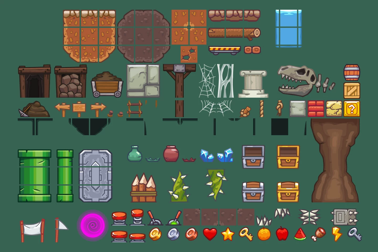Seamless Mine Area 2D Game Tileset