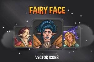 精灵面孔游戏图标集：48个独特角色素材