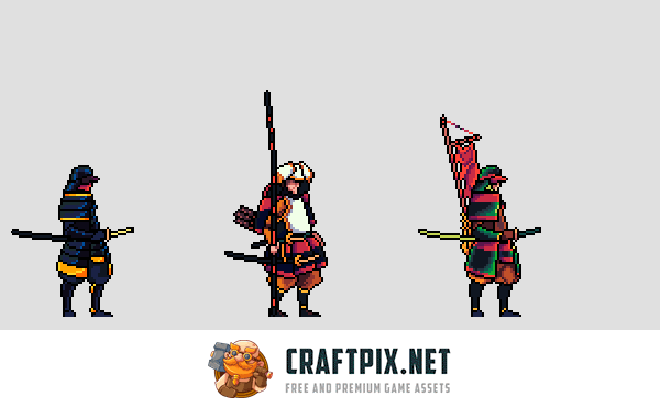 Samurai Pixel Art Sprite Sheets