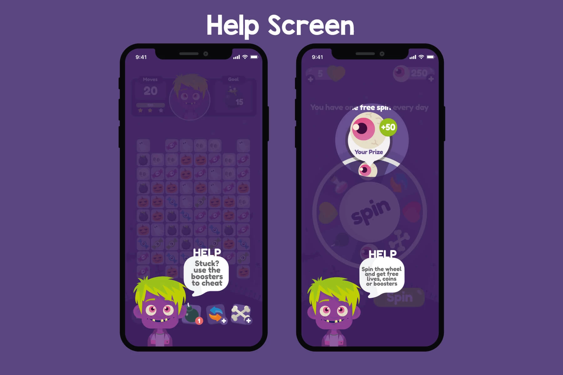 Halloween Match 3 Game UI Assets