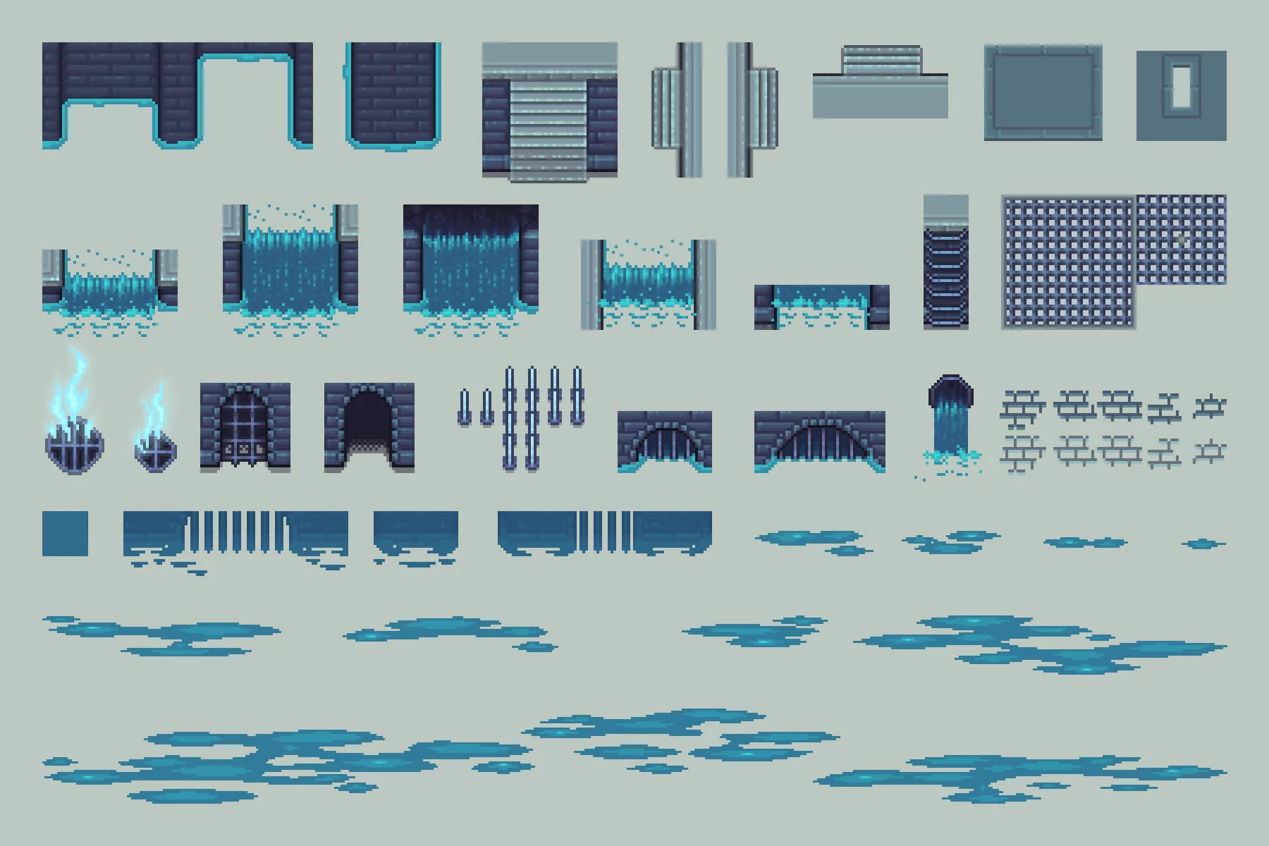 Dungeon Tileset Pixel Top-Down for Indie Game