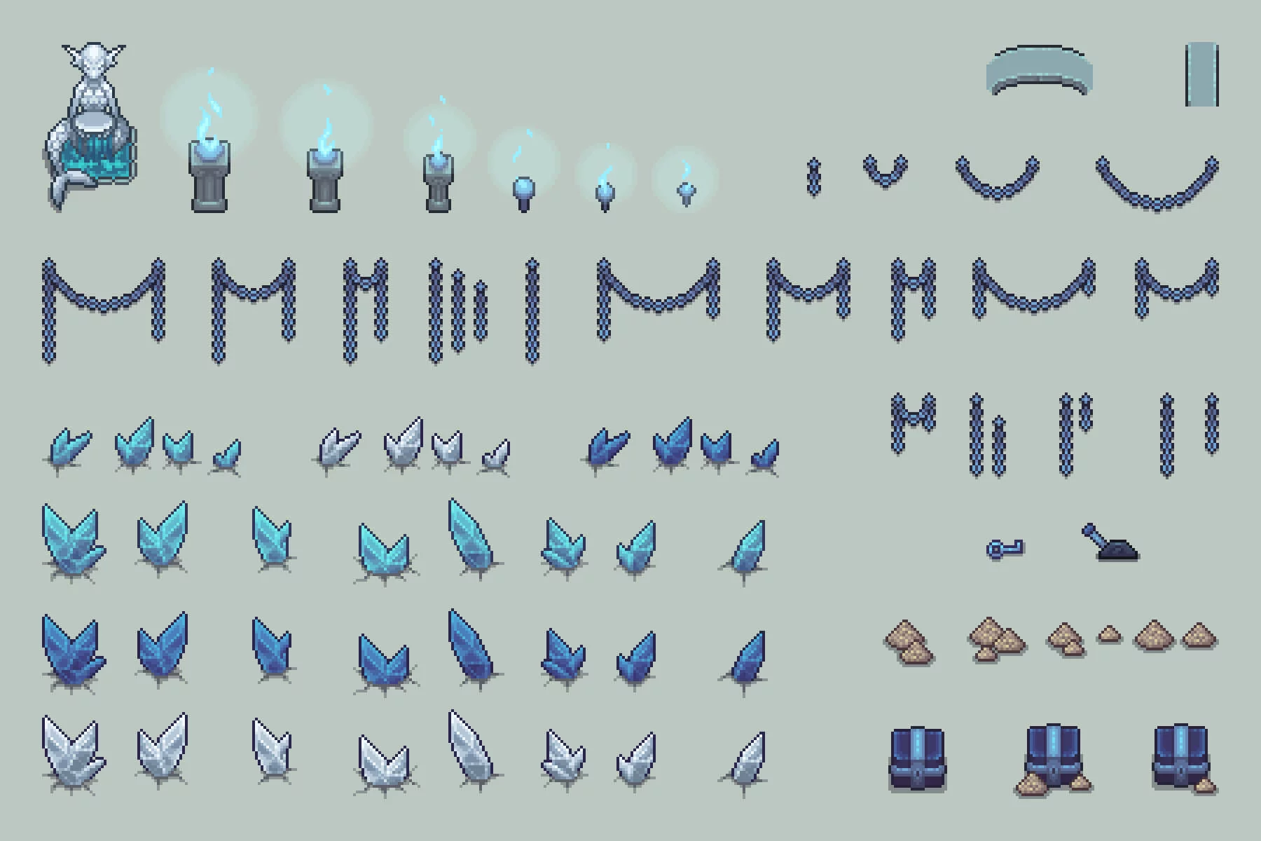 Dungeon Tileset Pixel Top-Down for Indie Game