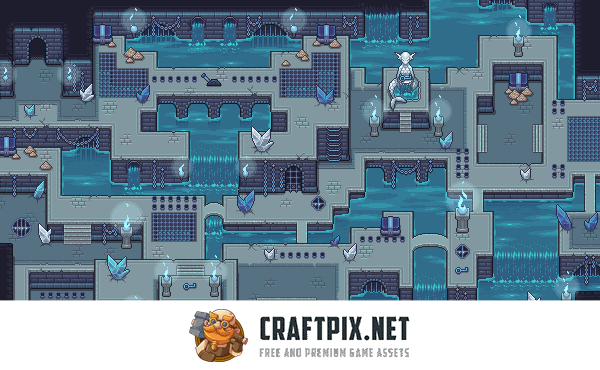 Dungeon Tileset Pixel Top-Down for Indie Game