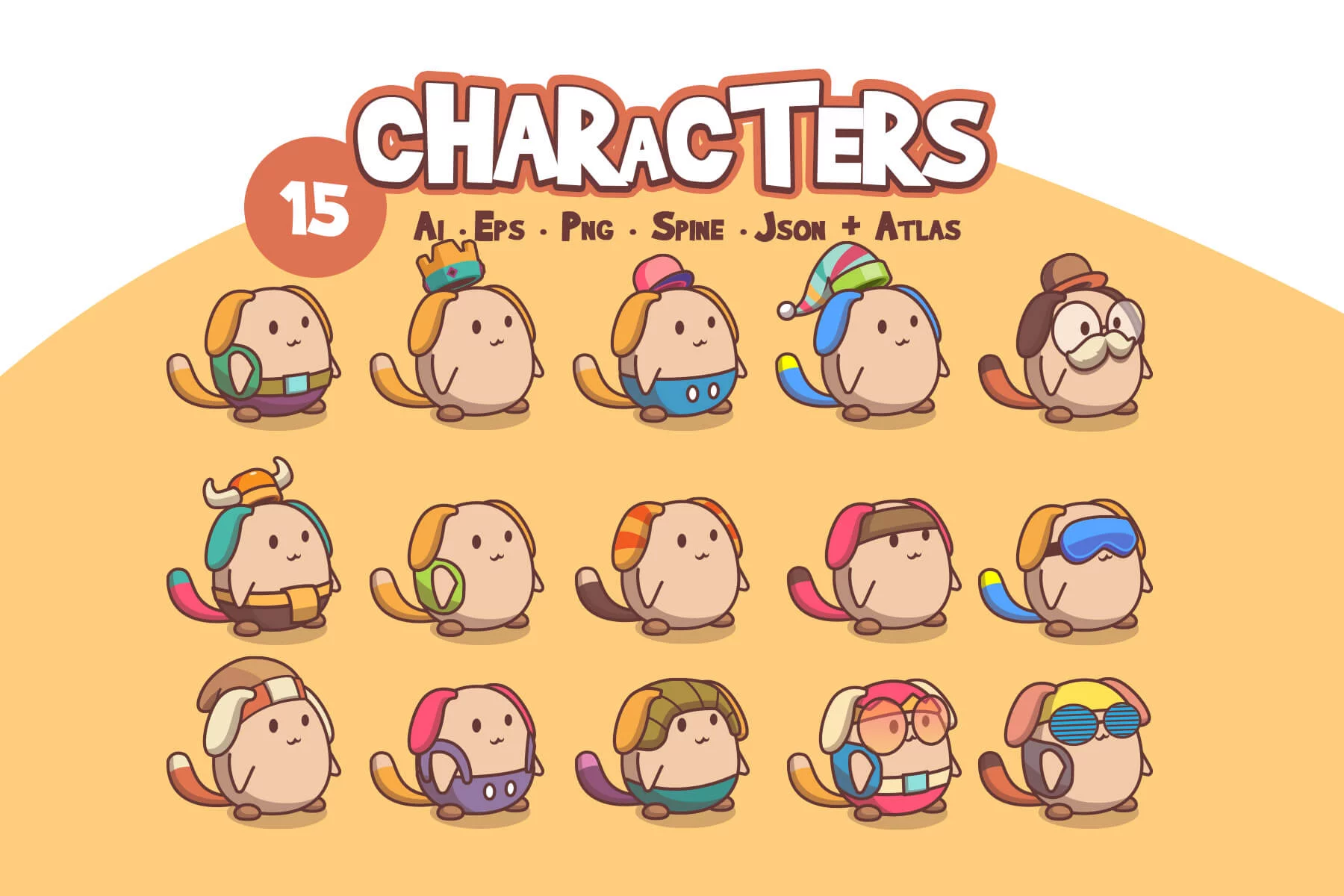 Cute Monsters Game Character Sprites Pack