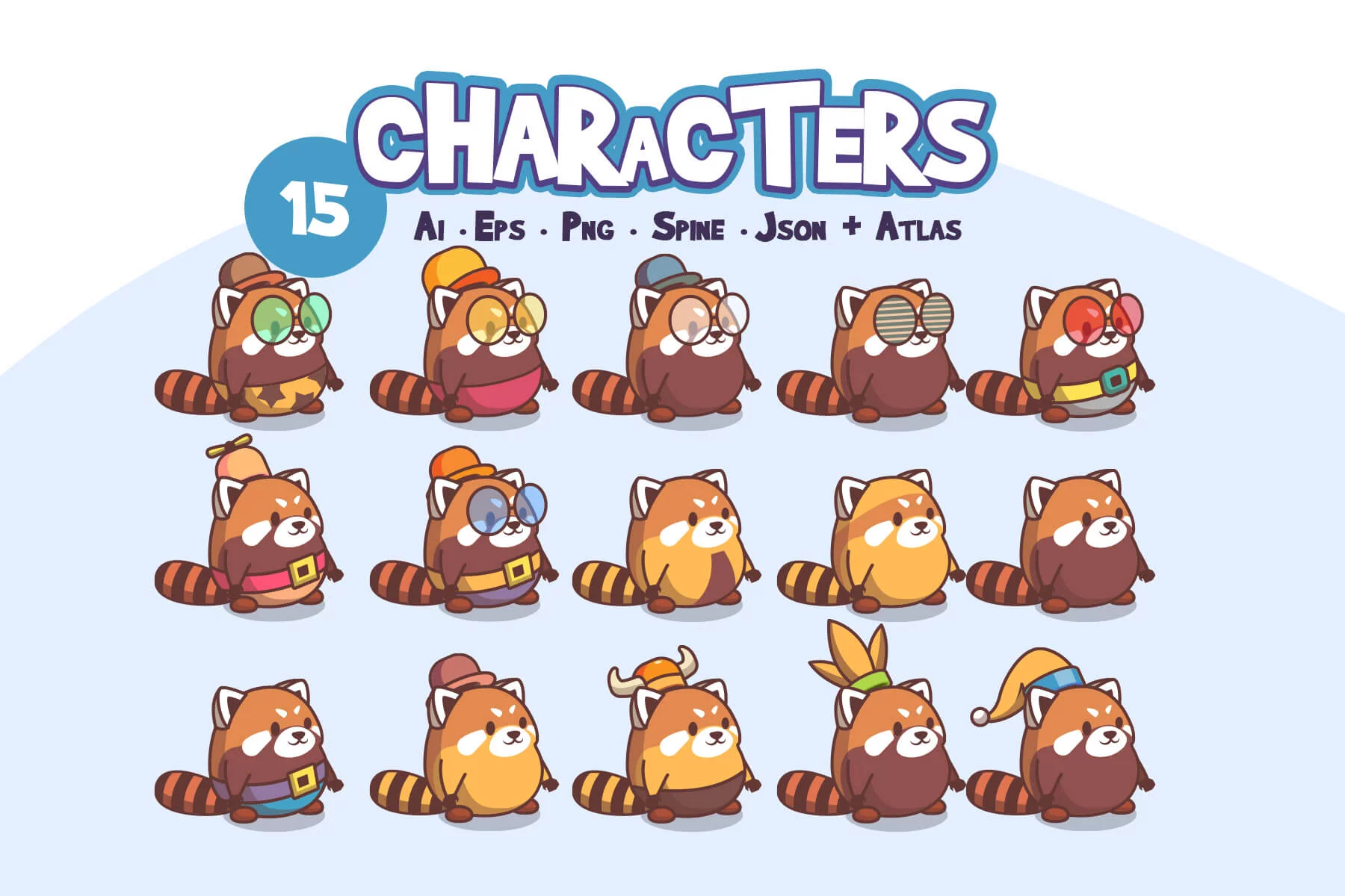 Red Panda Characters Game Sprite Pack