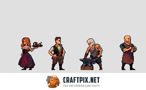 Village NPC Pixel Art Character Sprite Pack