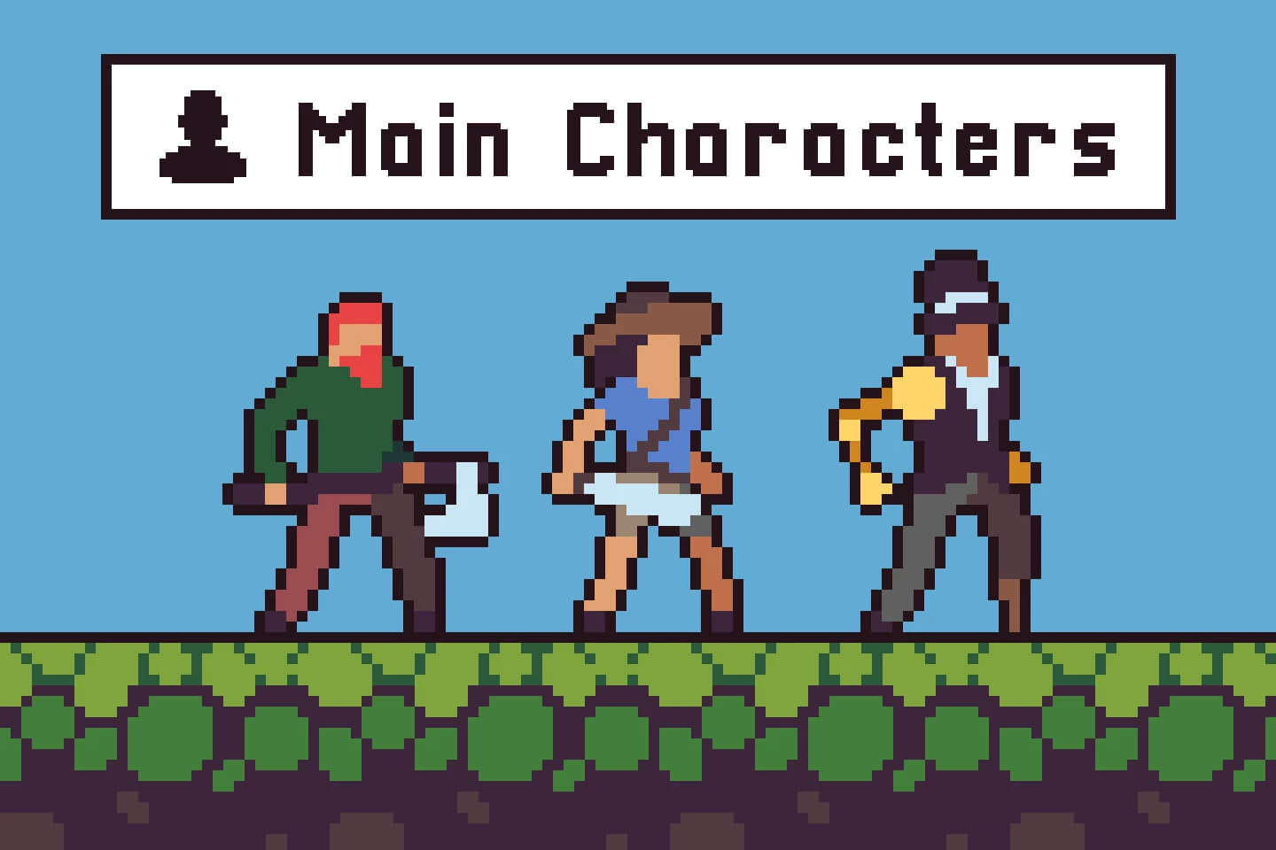 3 Character Sprite Sheets Pixel Art