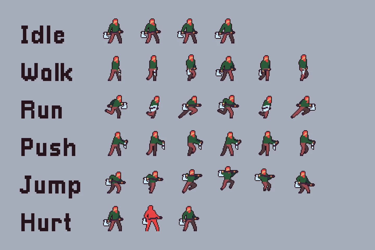 3 Character Sprite Sheets Pixel Art
