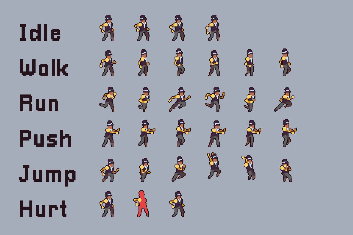 3 Character Sprite Sheets Pixel Art