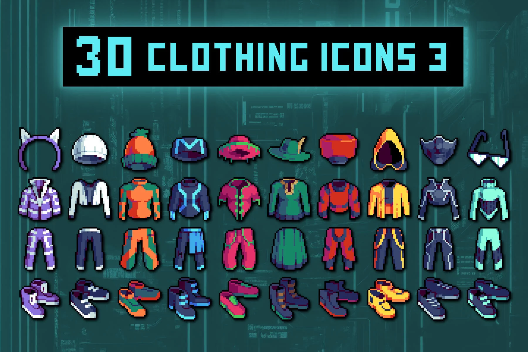 Clothing 32×32 Pixel Icons