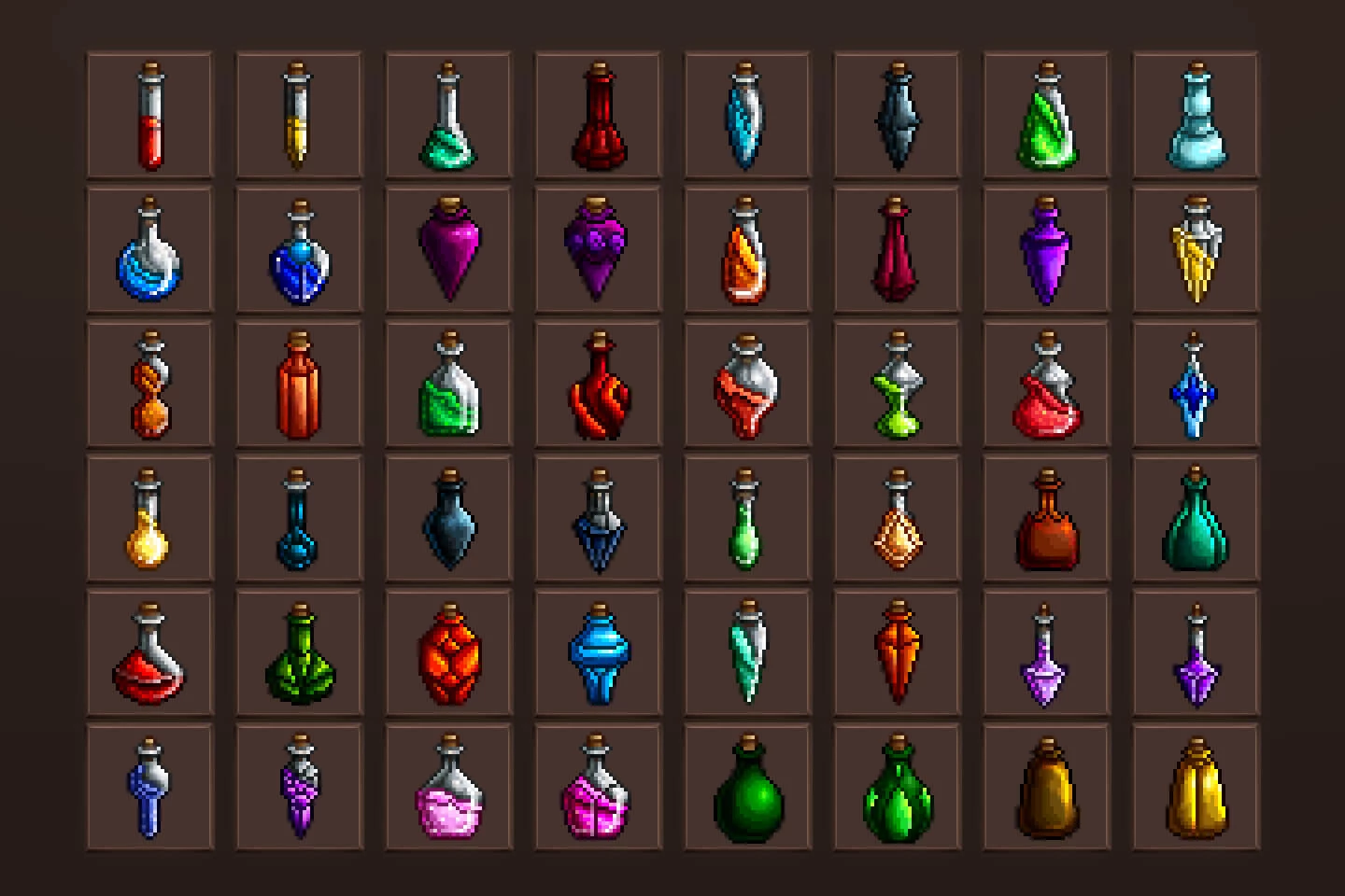 Magic Potions Pixel Art Icons