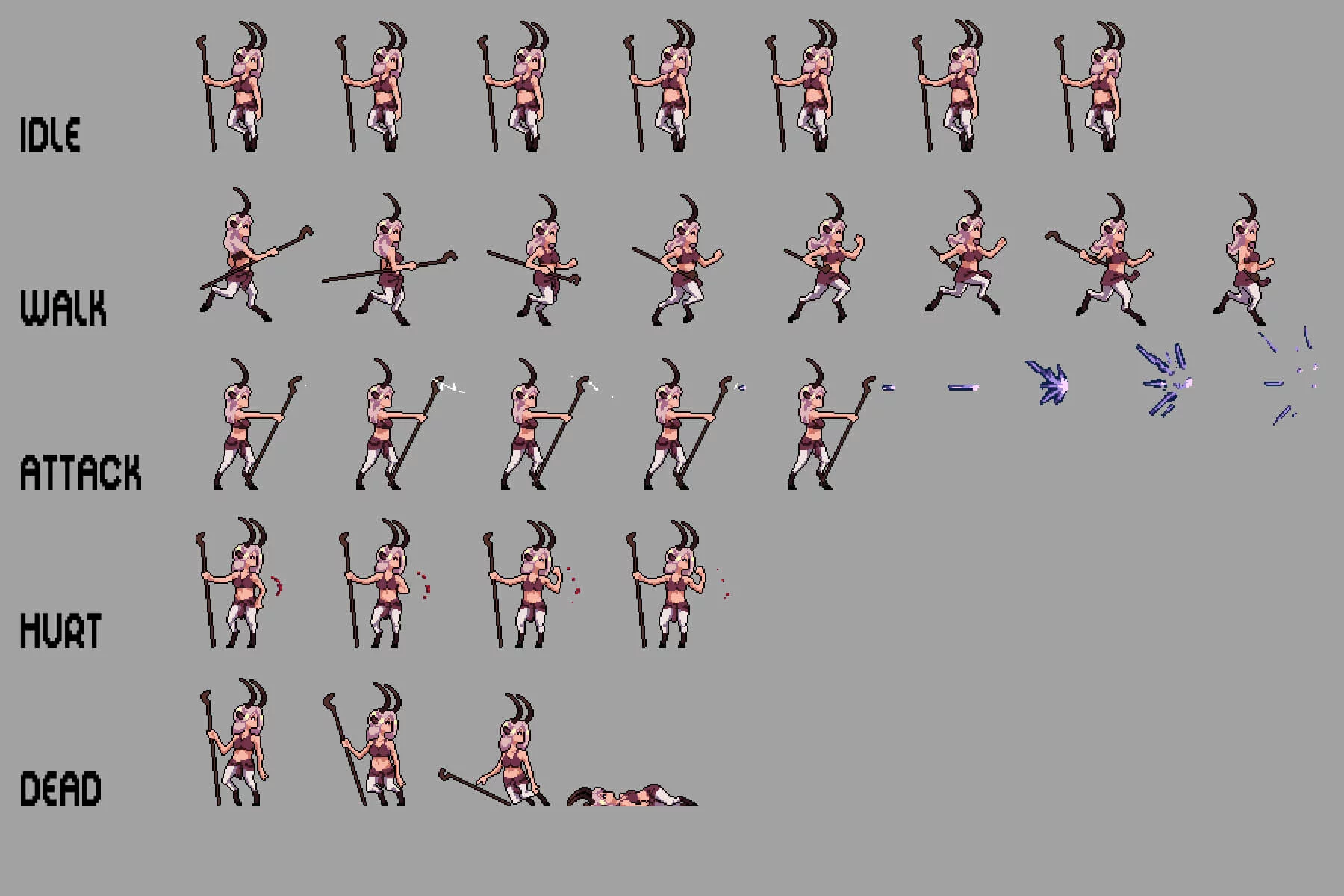 Satyr Sprite Sheet Pixel Art Pack