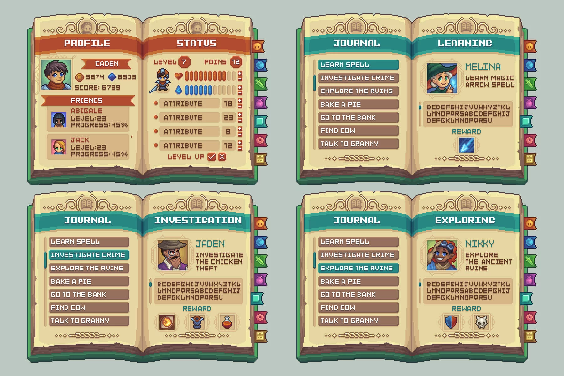 Adventure Fantasy Book Pixel Art