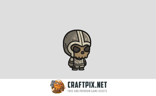 Chibi Skeleton Warrior Character Sprites