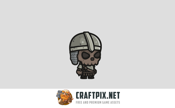 Chibi Skeleton Warrior Character Sprites
