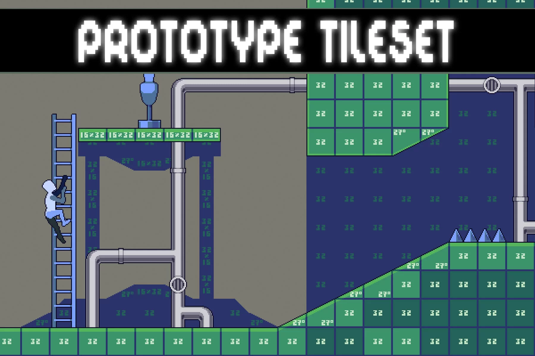 Prototype 2D Platformer 32×32 Pixel Tileset