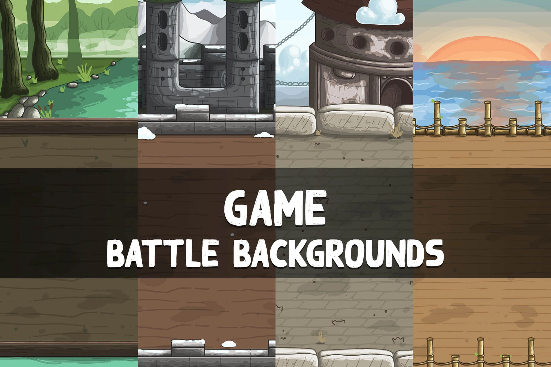 Game Battle Backgrounds with Bridges