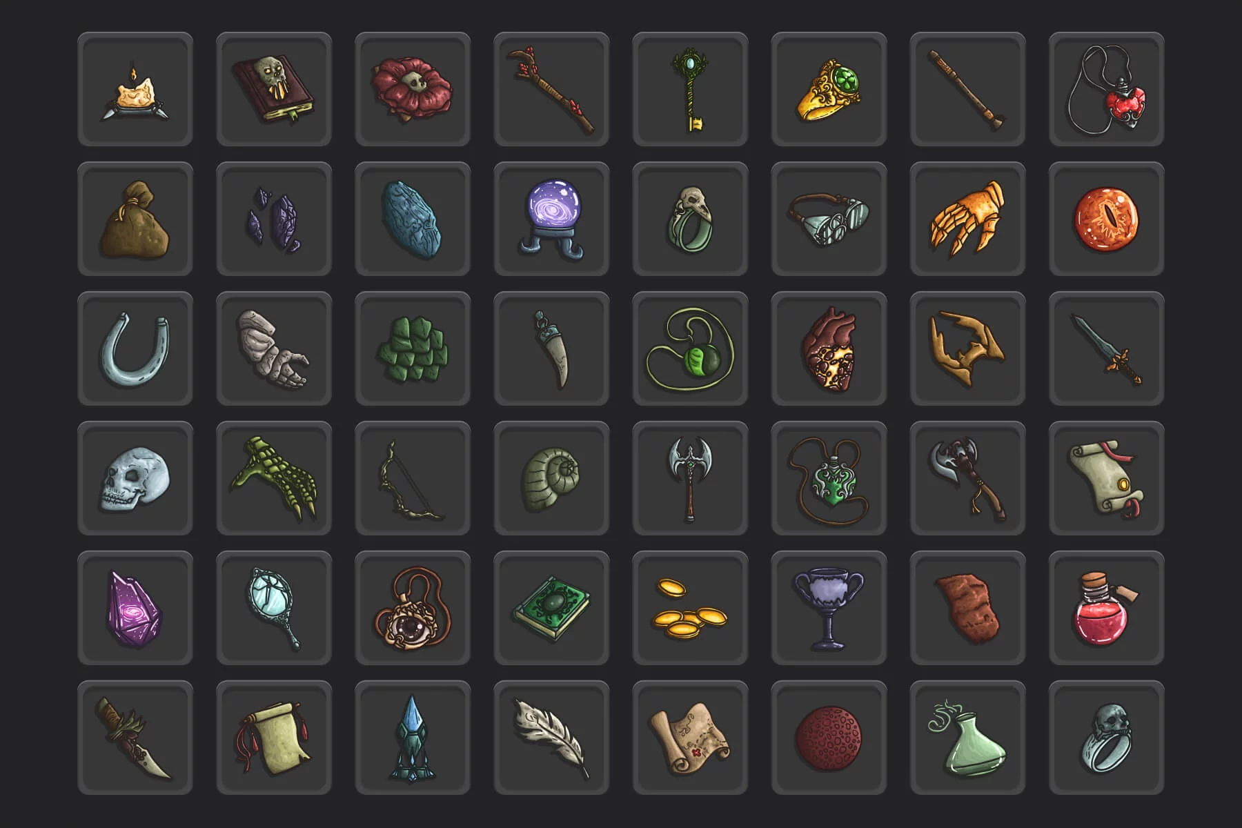 Battle Loot Vector RPG Icons