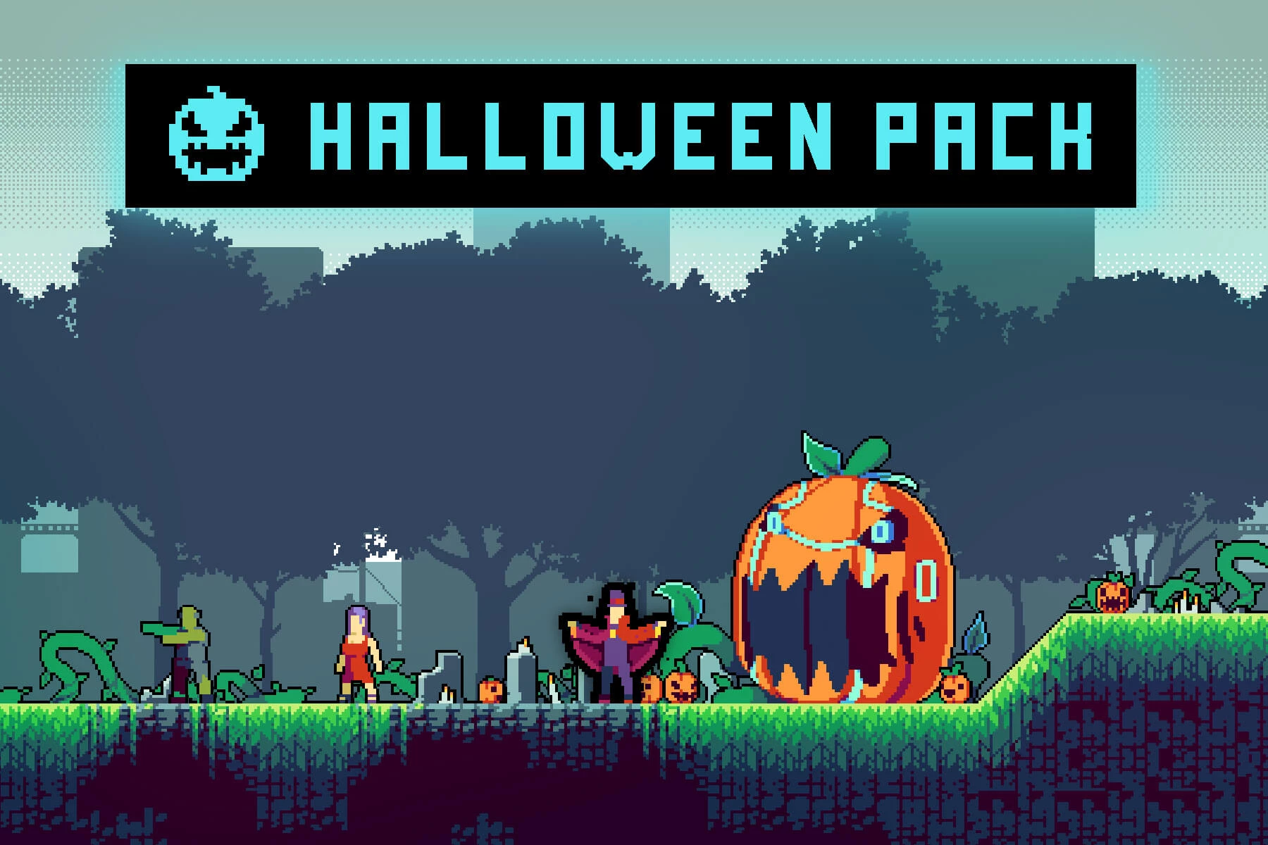 Halloween Character Pixel Art Pack