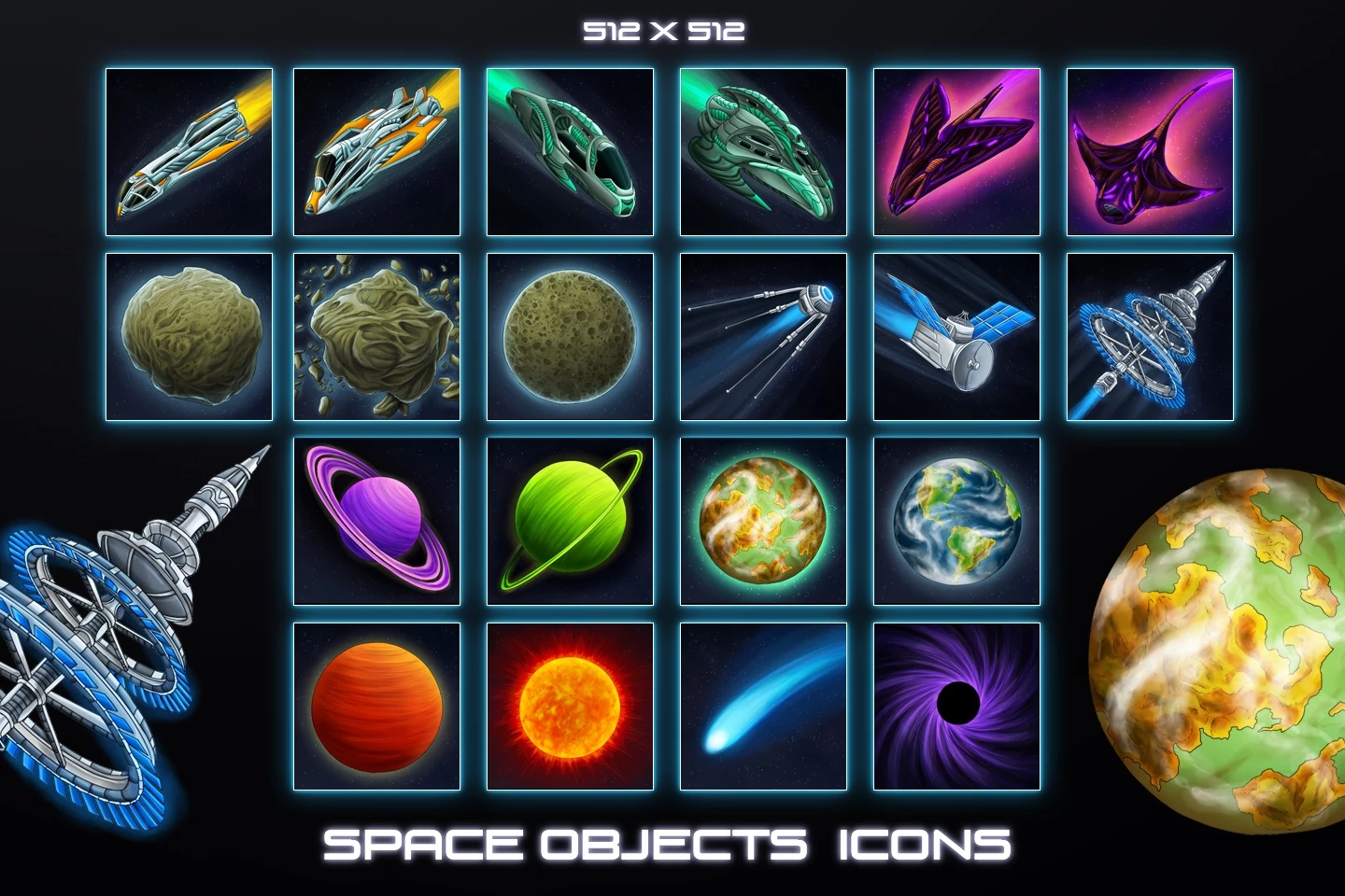 Sci-Fi Icons Space Objects