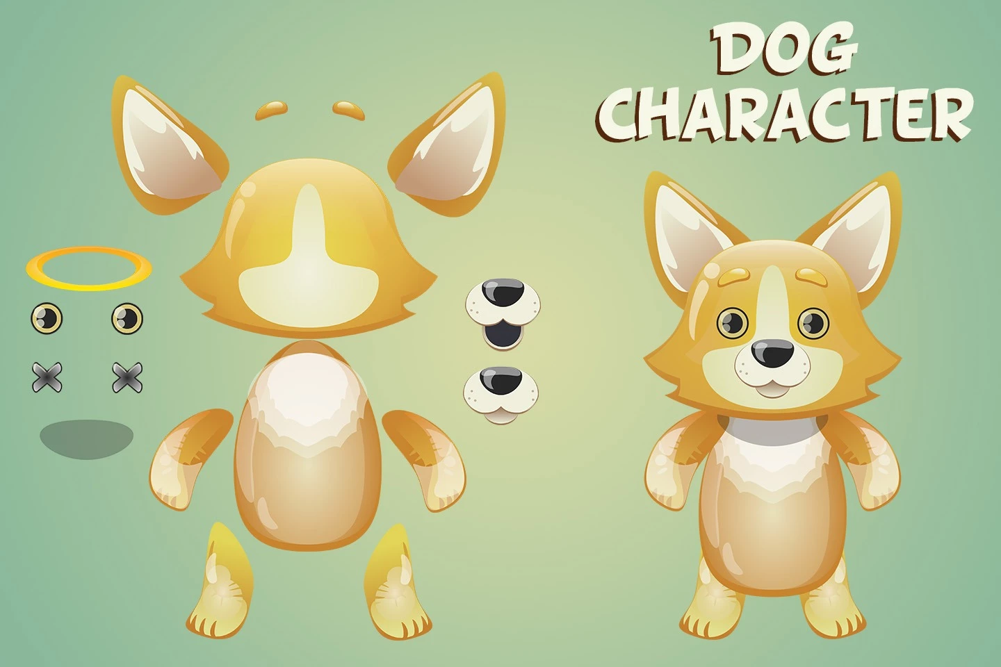 Dog, Koala and Bunny 2D Game Sprites