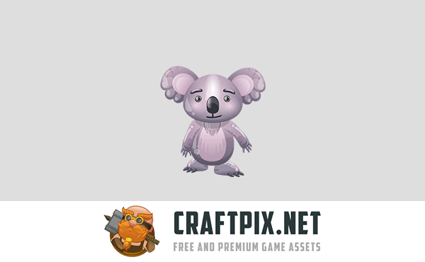 Dog, Koala and Bunny 2D Game Sprites