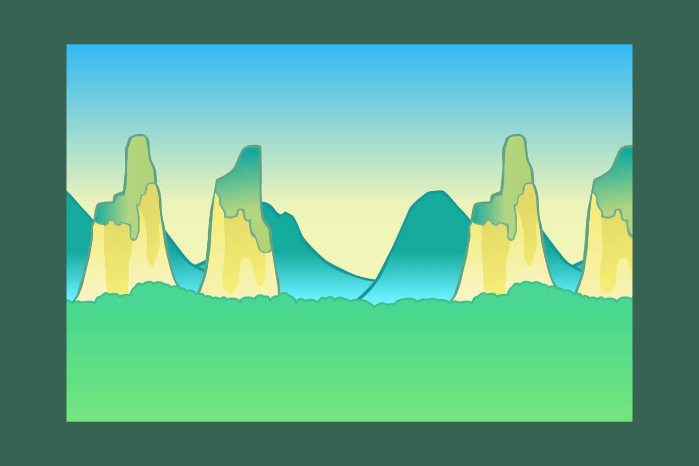 Bamboo Mountain 2D Game Tileset