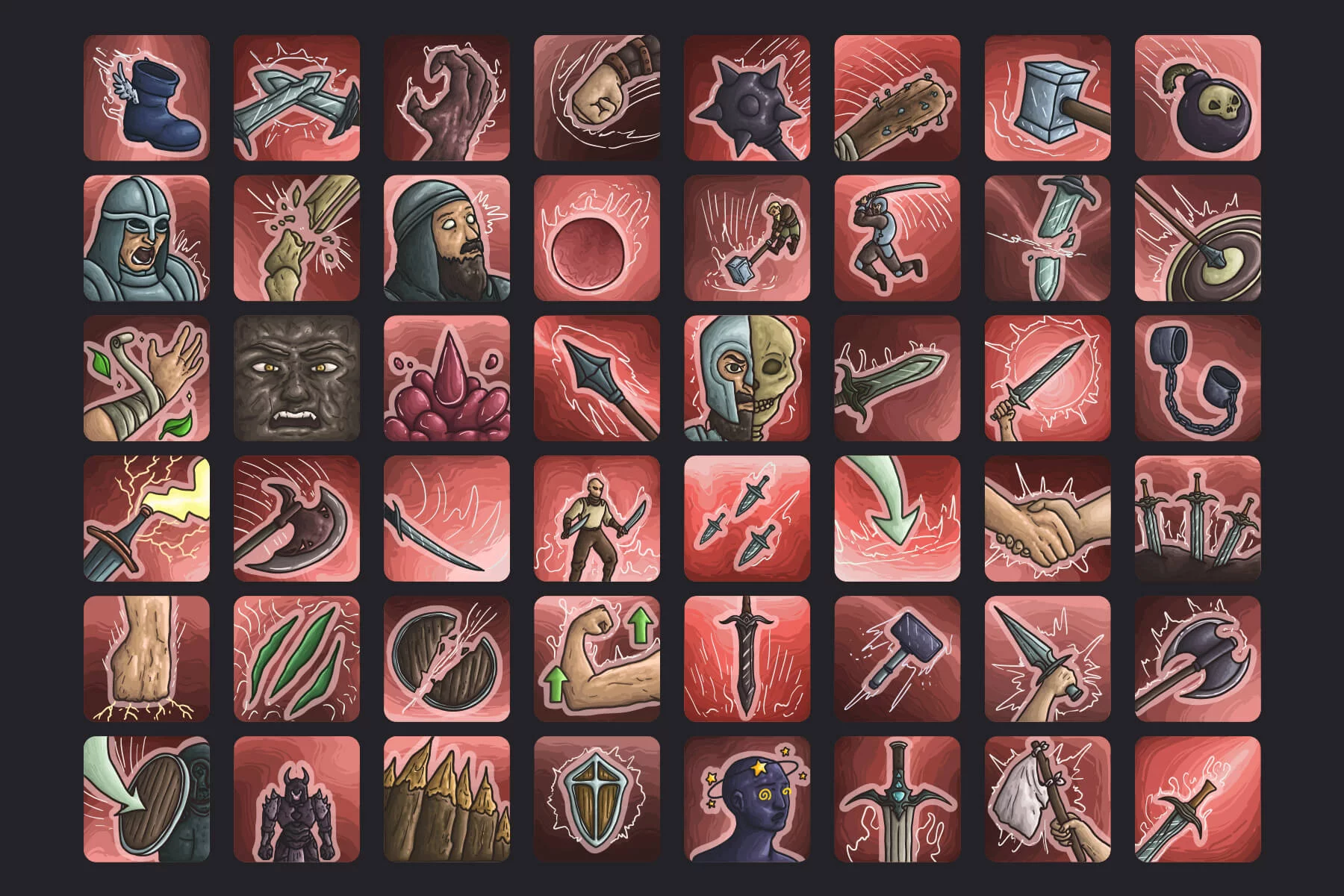 Warrior Skills Vector Icon Pack