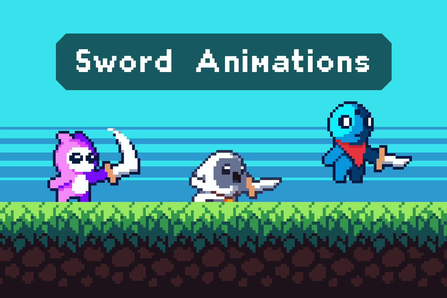 Tiny Pixel Hero Sprites with Melee Attacks
