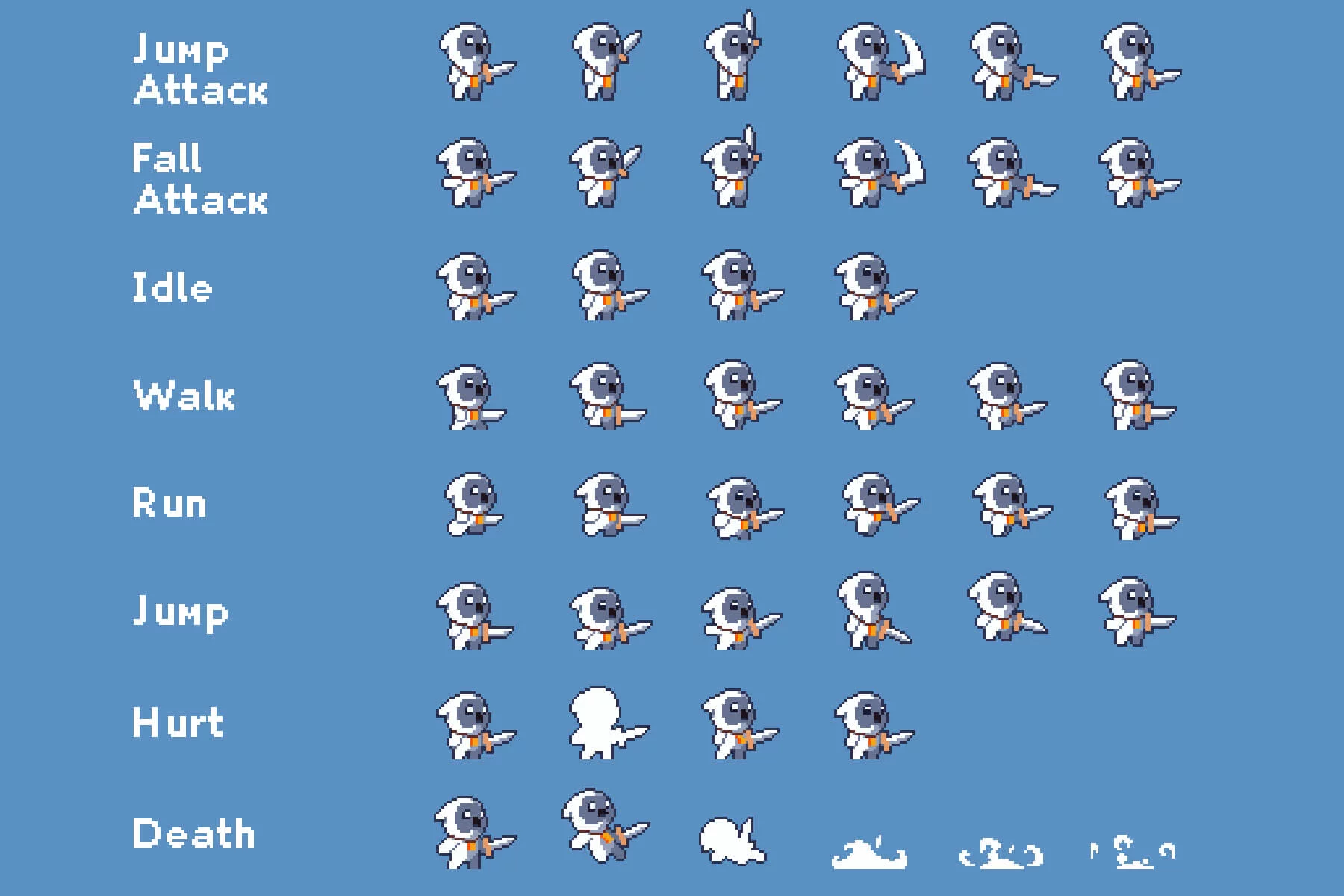 Tiny Pixel Hero Sprites with Melee Attacks