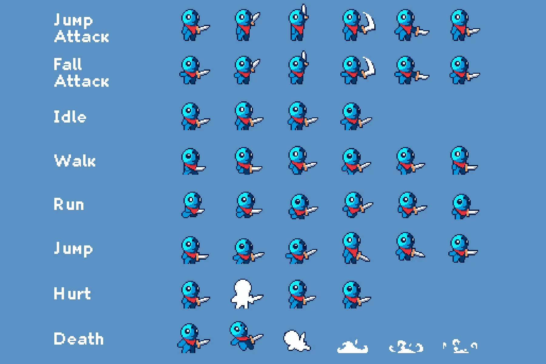 Tiny Pixel Hero Sprites with Melee Attacks