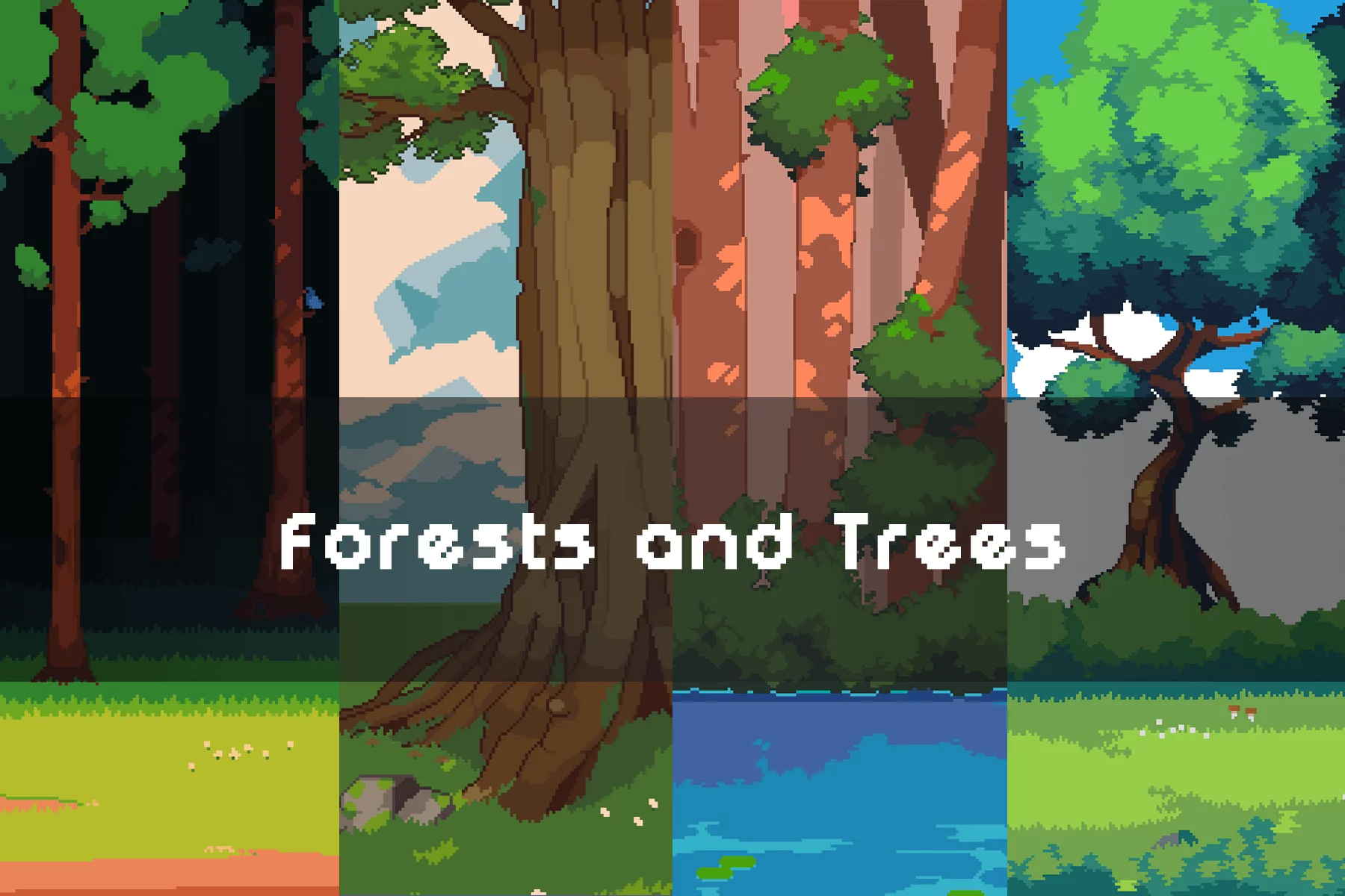 Forest and Trees Pixel Backgrounds