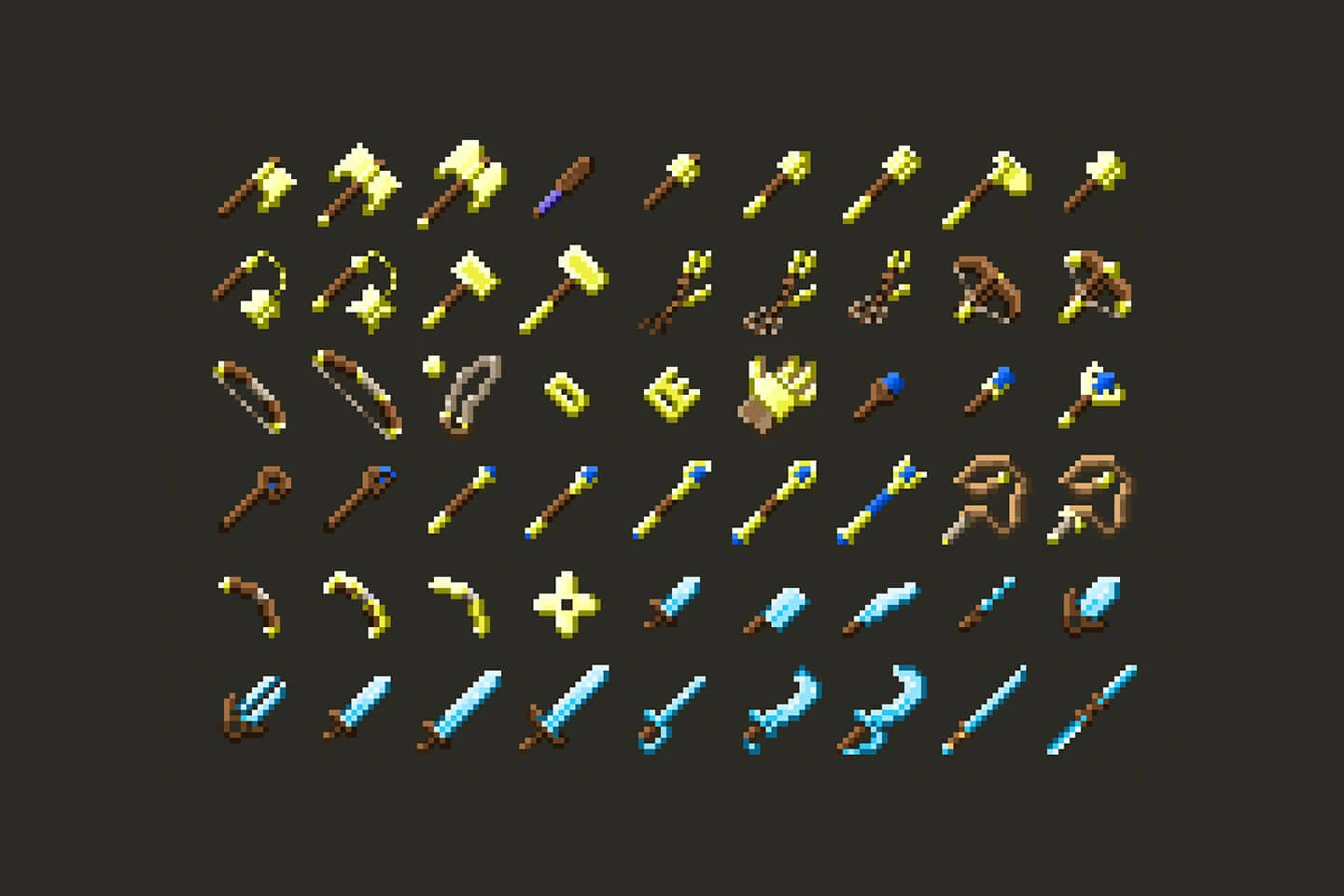 RPG Weapons Pixel Art Pack
