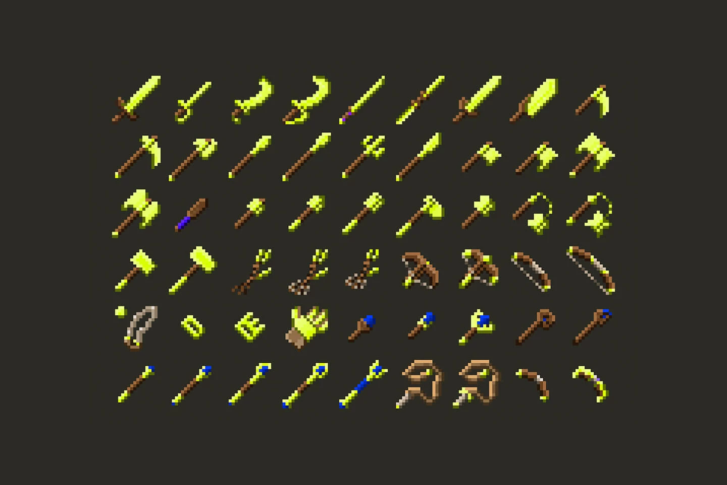 RPG Weapons Pixel Art Pack