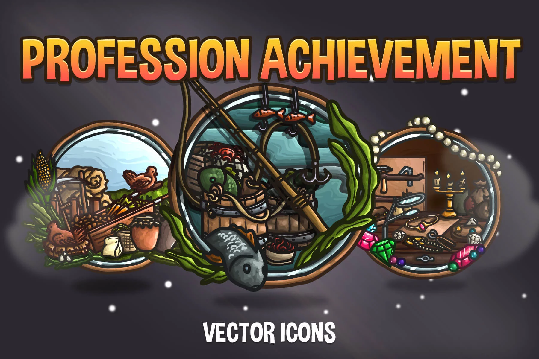 Profession Achievement Vector RPG Icons